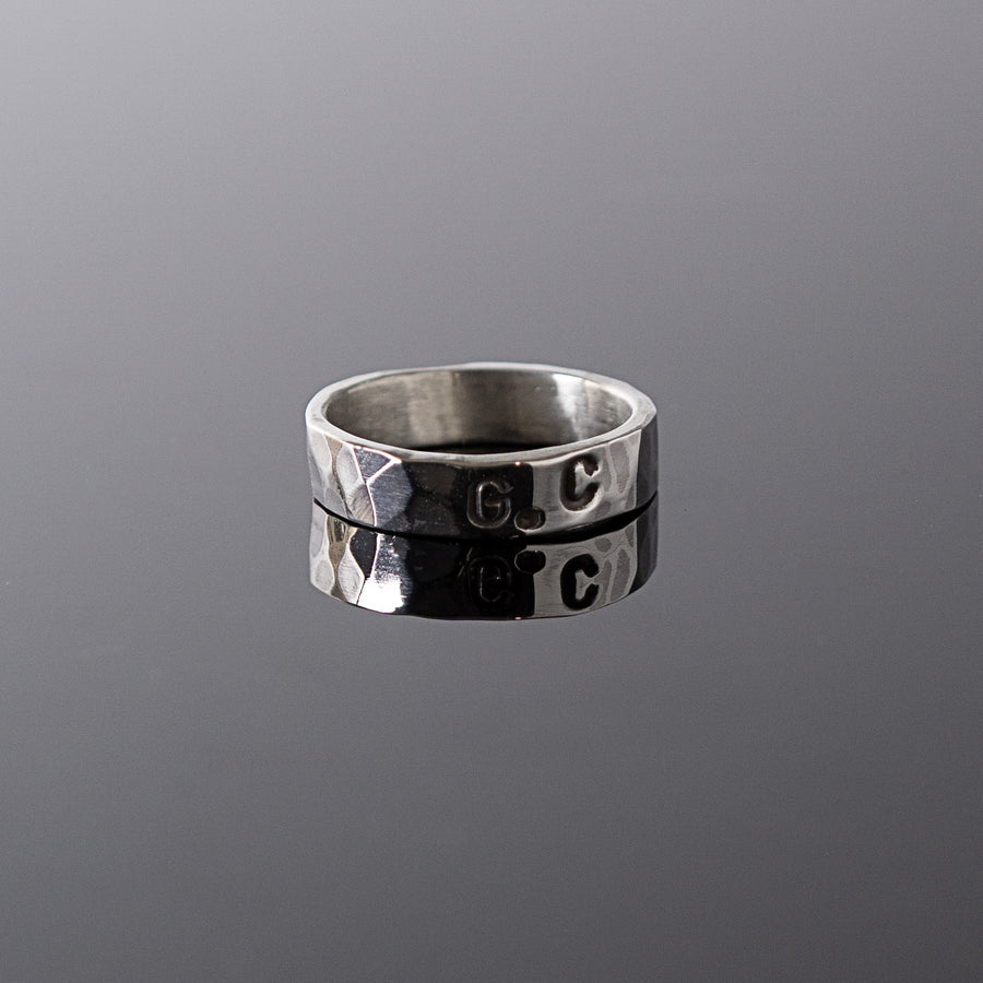 Silver Hammered Ring - AAONYX