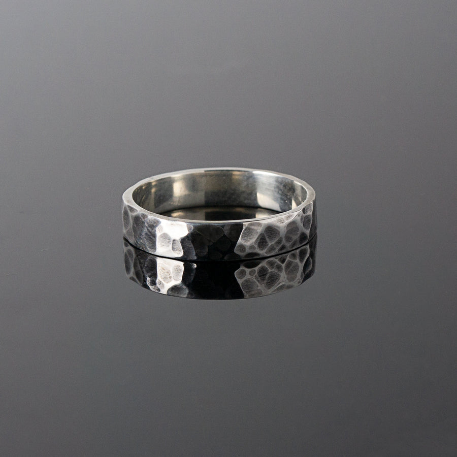 Silver Hammered Ring - AAONYX